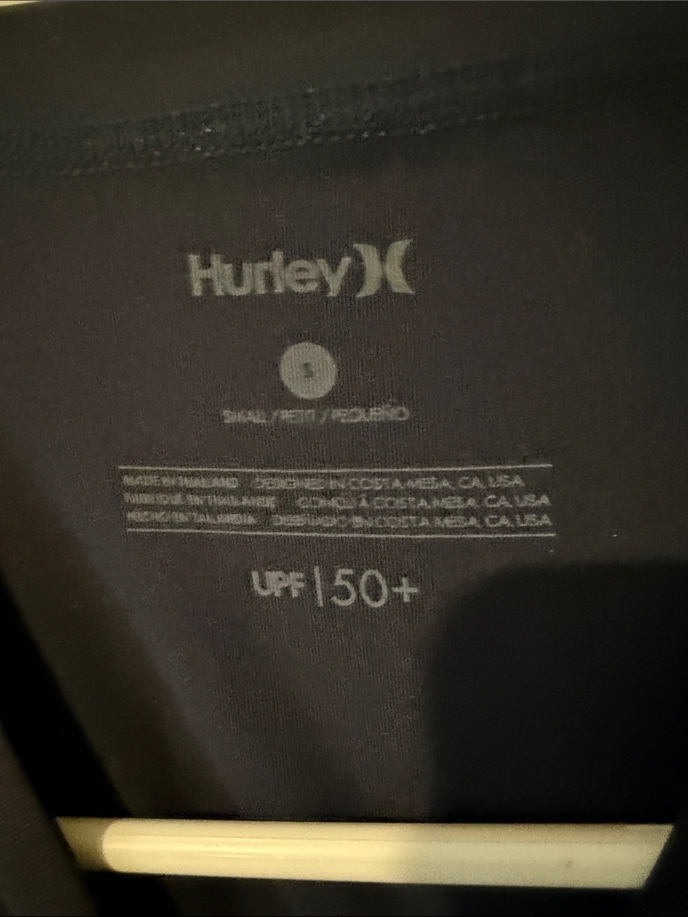 Hurley Navy Short Sleeve Logo Shirt with Bright Blue Graphic spf 50 - Picture 5 of 7